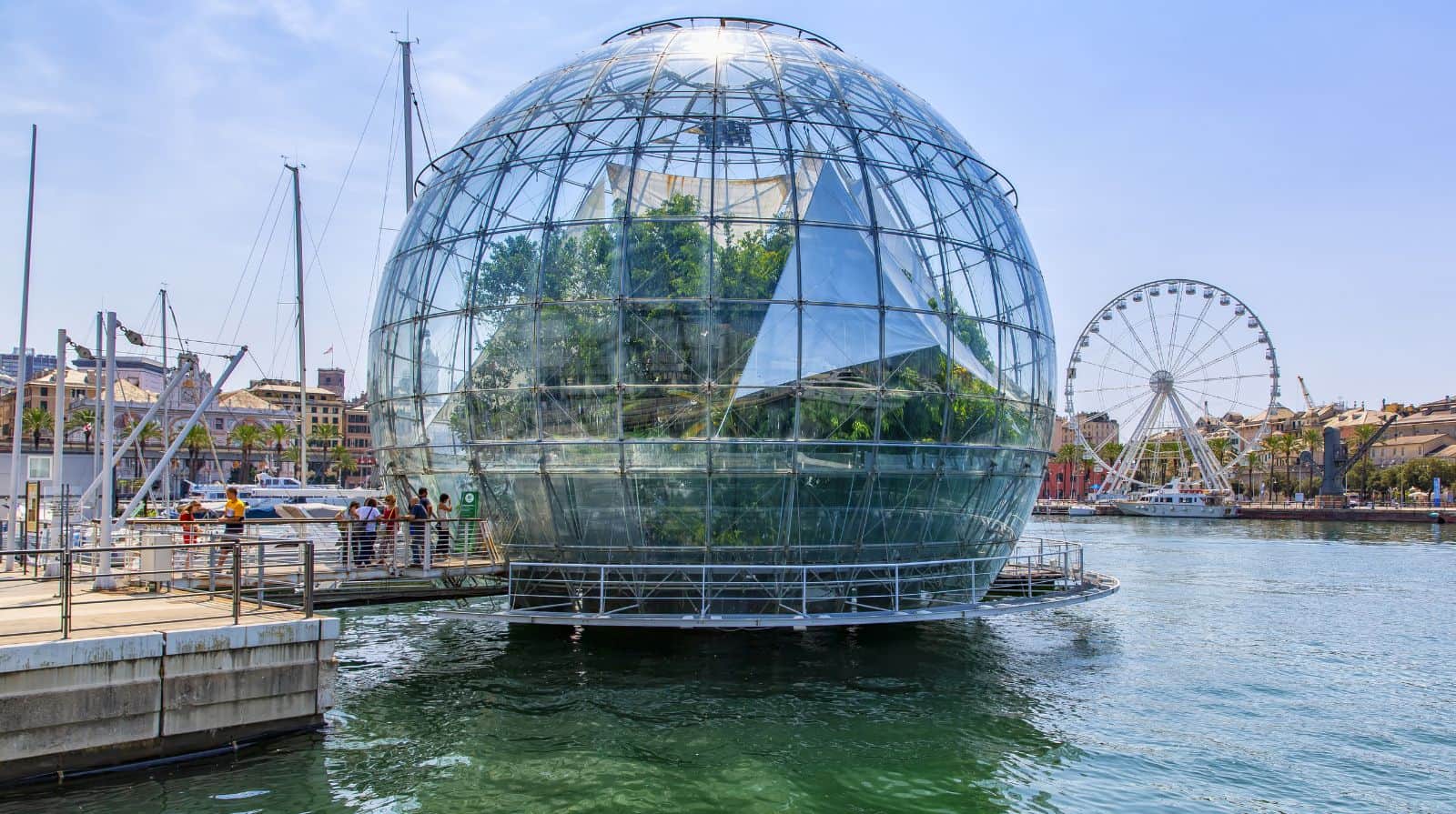Genoa waterfront and aquarium, starting point of the Liguria and Piemonte sustainable travel itinerary
