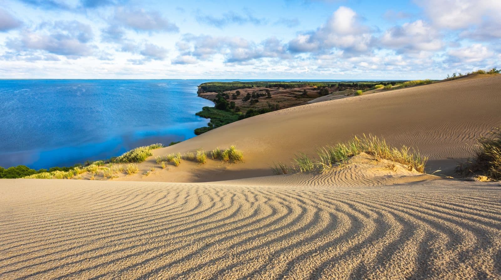 Sand dunes and Baltic shoreline at Nida on Lithuania’s Curonian Spit.