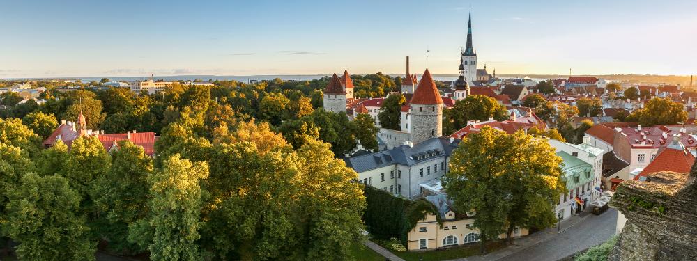 KT - Destinations - Estonia - Aerial image of Medieval Old Towns in Estonia