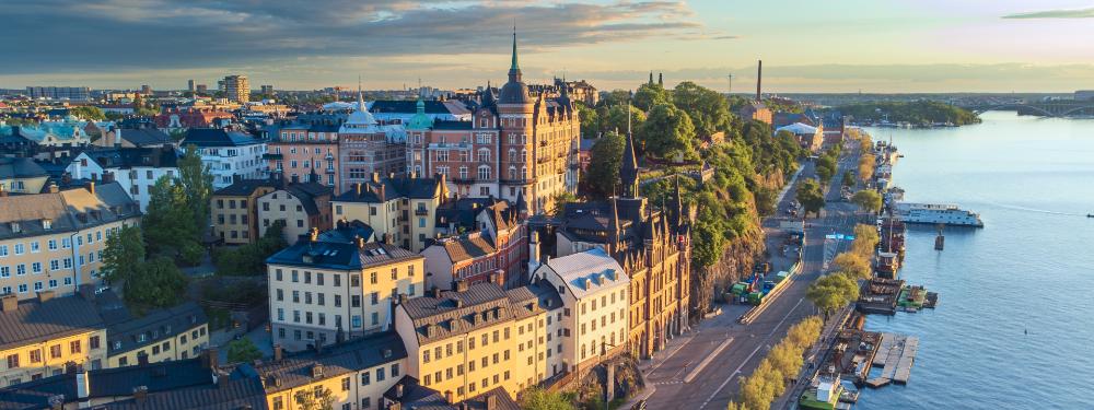 ストックホルムのウォーターフロントの街並み